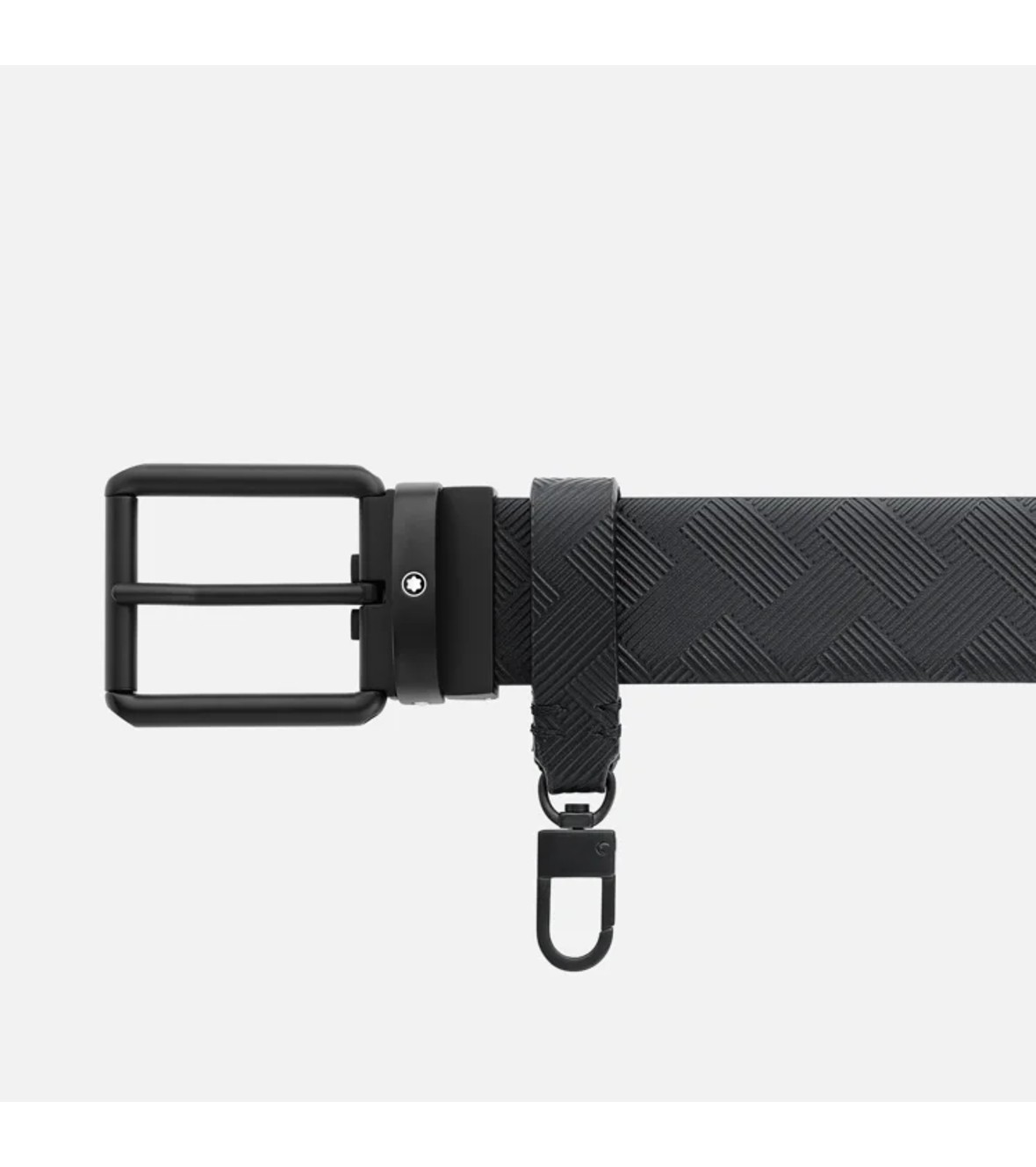 Printed black/plain black 35 mm reversible leather belt